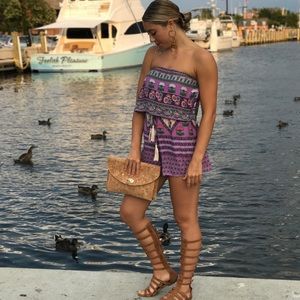 Purple Strapless Romper
